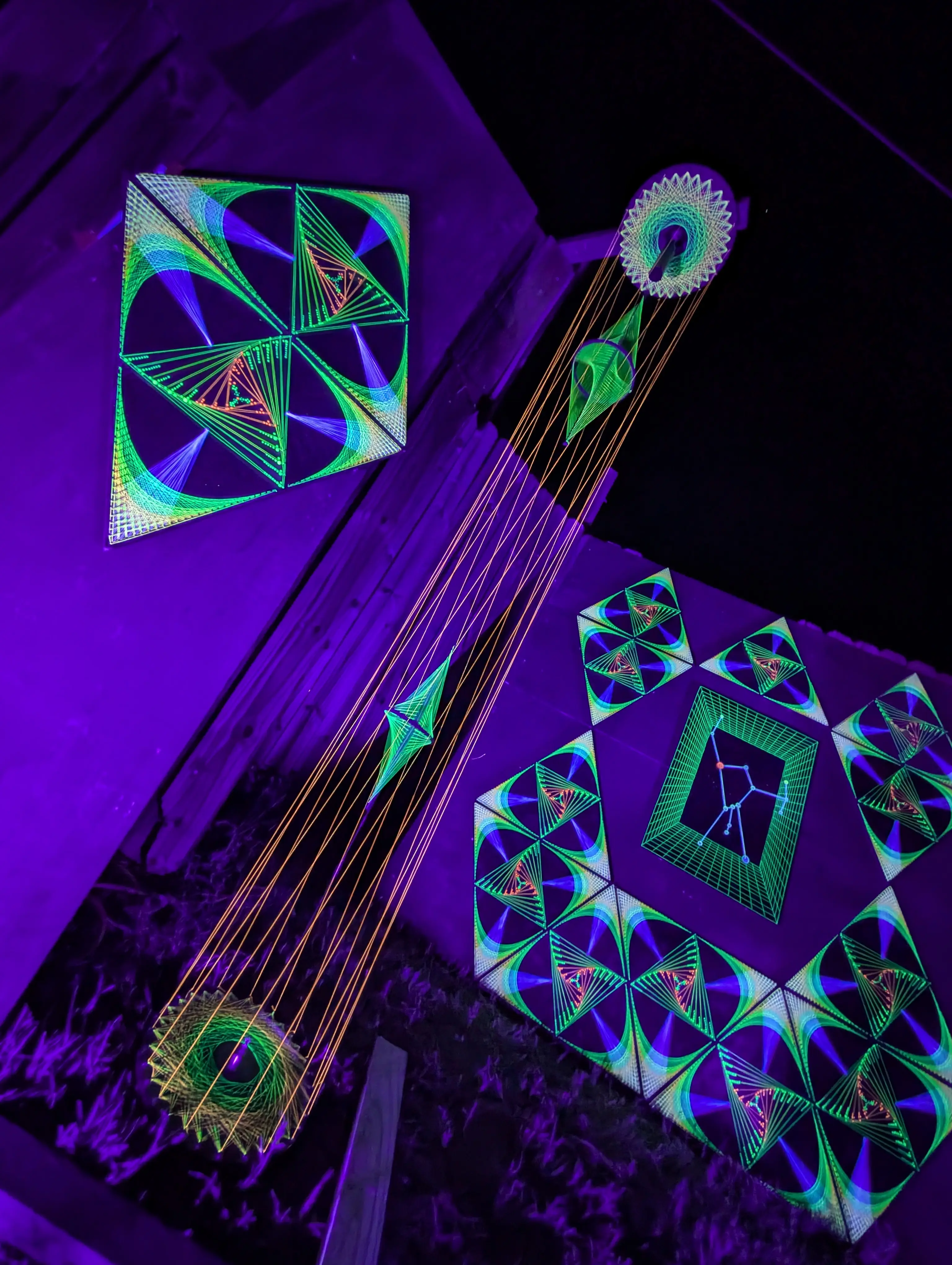Sacred geometry Mayan-inspired art installation